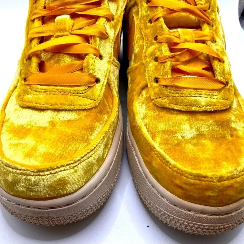 Nike Air Force 1 LV8 GS Mineral Gold yellow velour sneakers kids 6Y women’s 7.5
